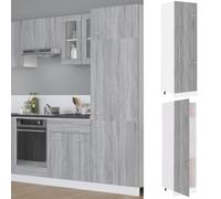 GCHDHAPB Gabinetes para el hogar y almacenamiento, armarios de cocina, armario de refrigerador, color gris, 60 x 57 x 207 cm, madera de ingeniería