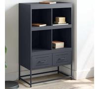 GCHDHAPB Gabinetes para el hogar y almacenamiento, bufés y aparadores, tablero alto antracita 68,5 x 39 x 111,5 cm, acero