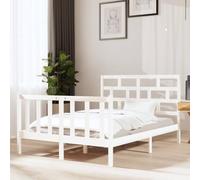 GCHDHAPB Home-Beds & Accessories,Beds & Bed Frames,Bed Frame without Mattress White Solid Wood Pine Small Double