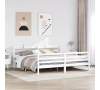 GCHDHAPB Home-Camas y accesorios, camas y marcos de cama, marco de cama con cabecero sin colchón, color blanco, 180 x 200 cm, Super King