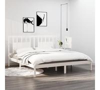 GCHDHAPB Home-Camas y accesorios, camas y marcos de cama, marco de cama sin colchón, madera maciza blanca, tamaño Super King