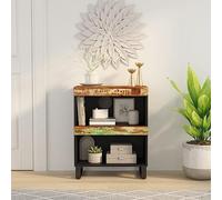 GCHDHAPB Home-Mesas, mesitas de noche, armario auxiliar de madera maciza reciclada de 60 x 33 x 75 cm