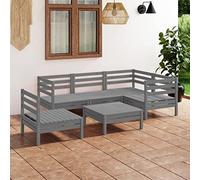 GCHDHAPB Inicio-Al aire libre Juego de muebles de jardín para el hogar, 6 piezas, madera maciza de pino gris