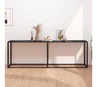 GCHDHAPB Mesas para el hogar, mesas de acento, mesas auxiliares, mesa de consola de mármol negro, 220 x 35 x 75,5 cm, vidrio templado