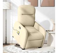 Gcheer Sillón de Masaje eléctrico reclinable elevable Tela Crema