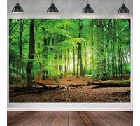 GCIREC 10x7ft Fondo Verde Primaveral del Bosque Tema de Acampada en un Paraíso Natural Fondo de Fiesta de Vacaciones de la Familia Banner de Estudio de Fotos Niños Apoyos de Fotografía