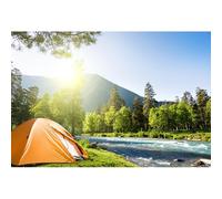 GCIREC 12x8ft Fondo de Aventura al Aire Libre Campo de praderas Tiendas Montañas Scout Paisaje del río Fondo de Fiesta de Vacaciones Familia Banner de Estudio de Fotos Niños Apoyos de Fotografía