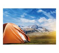 GCIREC 8x6ft Aventura al Aire Libre Fondo Campo de Pradera Tiendas Scout Montañas Paisaje Familia Banner de Estudio de Fotos Niños Apoyos de Fotografía