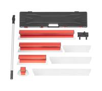 GCIUEMMH Juego de espátulas de superficie (35/60/80 cm) de acero inoxidable con barra ajustable (87 - 156 cm) | hoja de acero inoxidable espátula herramienta | cuchillas de 0,4 mm para yeso, espátula