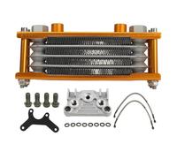 GCLANXI For enfriador de aceite de motor, conjunto de radiador, enfriador de aceite de motocicleta, alta eficiencia, Reduce el desgaste del motor, profesional for Pit Bike(Gold)