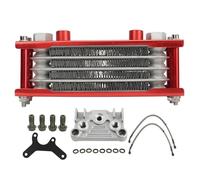 GCLANXI For enfriador de aceite de motor, conjunto de radiador, enfriador de aceite de motocicleta, alta eficiencia, Reduce el desgaste del motor, profesional for Pit Bike(Red)