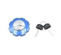 GCLANXI Tapa de tanque de combustible de gasolina de aleación de aluminio, conjunto de bloqueo con 2 llaves for accesorios de modificación de motocicleta CG125 TMX(Blue)