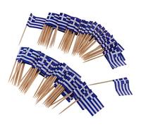 Gcljlmy 100 paquetes de banderas internacionales para cócteles, fiestas, cupcakes, tartas, 2,56 x 1,38 cm, Grecia