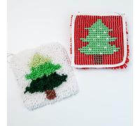 Gcljlmy 3 herramientas de ganchos, tela de malla para alfombras, lienzo curvado de madera, herramienta de corte de hilo, suministros de bordado (The White and the Red Christmas)