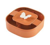 Gcljlmy Bandeja dividida para servir aperitivos con tapa, bandeja para verduras, recipiente para aperitivos, bandeja de frutas, bandeja para caramelos y nueces, color naranja