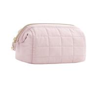 Gcljlmy Bolsa de maquillaje de viaje acolchada con cremallera, bolsa de maquillaje de algodón, bolsa de tampón para boda, camping, hotel, hogar, etc, Rosa., A