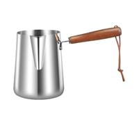 Gcljlmy Cafetera turca, Tetera de Acero Inoxidable con Mango de Madera, Jarra de Espuma de Leche, Tetera de Café para Restaurante, Home Bar, Café (900 Ml 9 Cm X 13.5)
