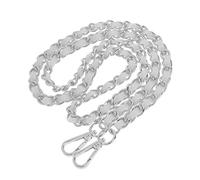 Gcljlmy Correa de repuesto para hombro, correa para cadena, asa para monedero, intercambiable, de cadena para el bolso, bolso de mano, correa de hombro, color plateado + blanco