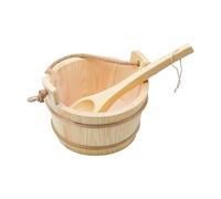 Gcljlmy Cubitera y cucharón para sauna, accesorios para baño de vapor, cubo de bañera con asa, accesorio portátil para sauna