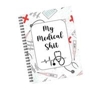 Gcljlmy Diarios médicos personales en espiral, cuaderno de cartas, divertido bloc de notas personal para oficina, escritura, trabajo de adultos