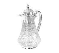 Gcljlmy Jarra de cristal de Oriente Medio jarra de agua elegante café Carafe 18L para fiestas en el hogar (plata)