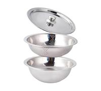 Gcljlmy Juego de colador de cocina de acero inoxidable, colador para pasta, colador de pasta, ensaladera, colador funcional para pasta, fruta, arroz, verduras, apto para lavavajillas, cebada (30 cm)