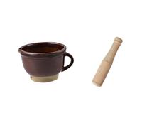 Gcljlmy Juego de mortero y mortero base antideslizante manual de cerámica para condimento, mortero de ajo, jengibre, utensilios de cocina para arroz de jengibre