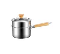 Gcljlmy Olla antiadherente con tapa, olla sopera, acero inoxidable, mango aislado, olla redonda multiusos para la casa de té en casa, con vapor, 18 cm