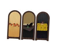 Gcljlmy Pantalla decorativa de escritorio de 3 piezas, divisor, obra de arte, adorno para dormitorio, encimera, estantería, decoración de sala de estar (estilo C)