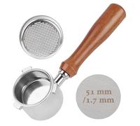 Gcljlmy Portafiltro de porcelana de café sin fondo, 51 mm, plateado, 1 pieza, compatible con DeLonghi La Specialista EC9335M EC9155M EC9355M EC9665M