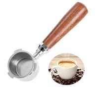 Gcljlmy Portafiltro sin fondo de 51 mm, portafiltro compatible con DeLonghi Dedica EC680/EC685/EC785/EC820/EC850/EC860, cesta de filtro de café de acero inoxidable con madera de nogal (51 mm)