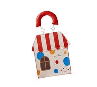 Gcljlmy Portarrollos de papel higiénico bolsa PU dibujos animados casa forma cremallera montaje en pared caja de pañuelos colgante almacenamiento cuadrado para coche oficina