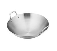 Gcljlmy Sartén de acero, doble asa, utensilios gruesos, sartén, wok, sartén china para cocinar huevos, pescado, freír, 26 cm