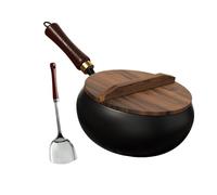 Gcljlmy Sartén Wok de Hierro Ligero para Restaurantes Utensilios de Cocina Hogar sin Revestimiento para Freír, Cocer a fuego lento y cocer al vapor (26 cm)