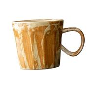 Gcljlmy Taza de café con asa, taza de mano, regalo, té de gres, taza de café espresso decorativa para el hogar, oficina, trabajo, cumpleaños (marrón)