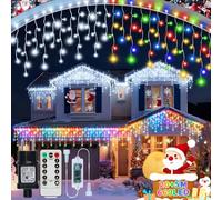 GCMacau 3 EN 1 Cortina Luces Navidad Exterior,20m+5m 660LED Cascada de Luces Navideñas con Mando a Distancia Temporizador 8 Modos, IP65 Impermeable Luci di Natale Para Navidad, Ventana, Balcón, Bar