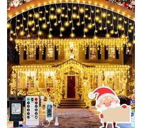 GCMacau Cortina Luces Navidad Exterior,20m+5m 660LED Cascada de Luces Navideñas con Mando a Distancia Temporizador 8 Modos, IP65 Impermeable Luci di Natale para Navidad, Ventana, Balcón, Bar, Boda