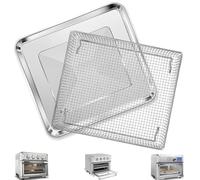 GCQ Bandeja de Cesta para freidora de Aire Cuisinart TOA-60 TOA-65 TOA-70, Horno de convección, freidora de Aire de Malla de 12.4 x 11 Pulgadas, Cesta de Acero, Accesorios de Alambre, Apta para
