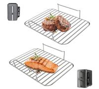 GCQ Estante de alambre para freidora de aire Ninja SL401 DoubleStack XL, repuesto de 8.5 x 7.2 x 1.8 pulgadas, accesorios de freidora de aire de acero inoxidable, parrilla de vapor para asar, bandeja
