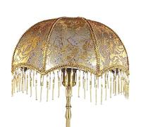 Gcroet 1pc Sombra de lámpara Vintage Europea con borlas de lámparas victorianas Shade 7.87x7.48 Pulgadas de cúpula Decorativa Sombra de luz Colgante para lámparas de Mesa E27, lámparas de Piso