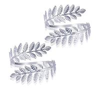 Gcroet 2 brazaletes para mujer, diseño de hoja en la parte superior del brazo, joyería romana para fiesta de Navidad, festival de bodas (plata)...