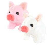 Gcroet 2 Piezas de Cerdo de Peluche eléctrico Interactivo de Peluche de Cerdo Que Camina, Mueve la Cola, Mueve la Nariz y Hace Sonidos de gruñido para niños.