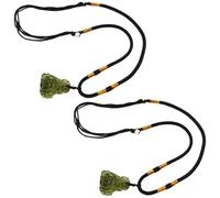 Gcroet 2 uds collar de moldavita collar de meteorito de cristal irregular verde con colgante de cuerda de moldavita para fiesta de cumpleaños 4-7g.