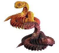 Gcroet 2PCS 3D Impreso Serpiente Juguete PLA Simulación Juguete Serpiente con Articulaciones Activas Vibrante Diversión Educativa Animales 3D para Gabinete Mesita de Noche Decoración de Escritorio..