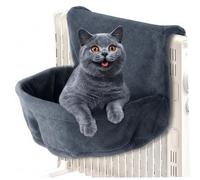 Gcroet Acogedora Cama para Gatos de Interior: cálida Hamaca para Gatos con Felpa Suave y Marco de Hierro Resistente, Cama Colgante Plegable para Mascotas para pequeños, 18.1x15.4x10.2 Pulgadas, Gri