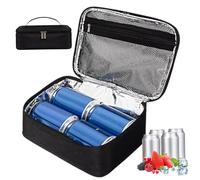 Gcroet Bolsa de almuerzo aislada 3.2L Pequeño bolso de refrigerador Almuerzo térmico reutilizable con mango Picnic de doble cremallera de refrescante de fugas..