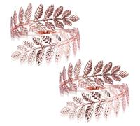 Gcroet Brazalete para mujer, brazalete ajustable en la parte superior del brazo, banda de hoja de diosa griega para nupciales de boda (oro rosa, 2 piezas)..