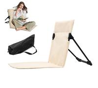 Gcroet Esterilla de Playa reclinable, Ligera, con Respaldo, Montaje en un Solo Paso, Silla Plegable con Bolsa de Transporte para Vacaciones, jardín, Camping, Parque, Color Negro