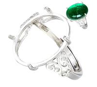 Gcroet Kit sin bisel en blanco para anillos de plata, suministros para hacer joyas sin níquel ni plomo para piedras preciosas, cuentas y manualidades de bricolaje..