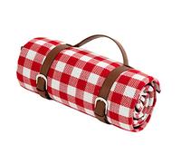 Gcroet Manta de Picnic Portátil e Impermeable, Estera de Playa a Cuadros Rojo y Blanco con Alfombra Multipropósito al Aire Libre